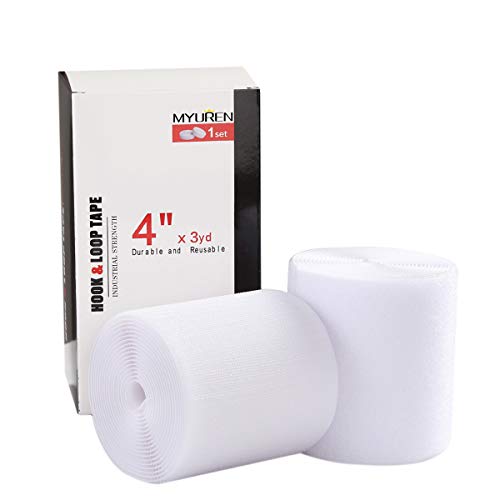 Scratch Nähband, 2,7 m x 100 mm, nicht klebend, Klettband aus Nylon, Klettband mit Haken und Schlaufe zum Nähen (weiß) von MYUREN