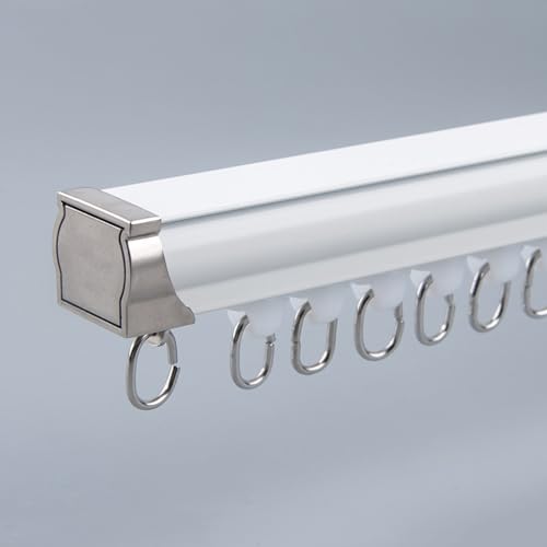 MYUYEE Deckengardinenschiene Aluminium-Gardinenschiene Decken- oder Wandmontage Vorhangschiene Raumteiler Gardinenstange,Weiße Wand, 3,6 m (3 x 1,2 m) von MYUYEE