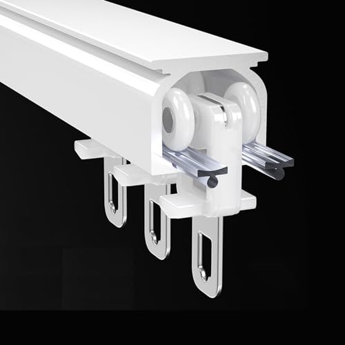MYUYEE Robuste Vorhangschiene 05 m 08 m 1 m 15 m 2 m 3 m 4 m 5 m Aluminium-Deckenvorhangschiene Wandmontage Gardinenstange für Raumteiler,Weiße Wand-2m (2 * 1m) von MYUYEE