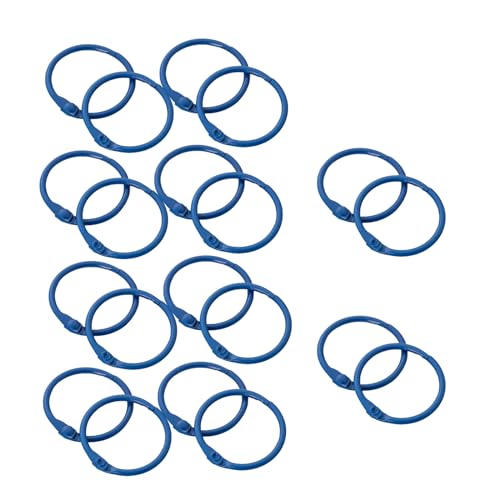 Binderinge, 20 Stück Metall-Loseblattringe, 30 mm, DIY-Buchringe, Bindering for Lernkarten, Karteikarten, Broschüren, mehrfarbig erhältlich(Dark Blue) von MYXJX