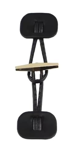 Knöpfchen, 12 cm, 3 Paar Khakifarbene Lederknöpfe for Aufnähen, Knebelverschluss aus Leder for Mäntel, Strickjacken, Jacken(Black) von MYXJX