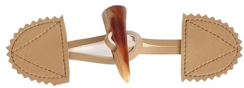 Knöpfchen, 15 cm, 3 Paar schwarze Kaffee-Lederknöpfe for Aufnähen, Knebelverschluss for Mantel, Strickjacke, Jacke(Light Brown) von MYXJX