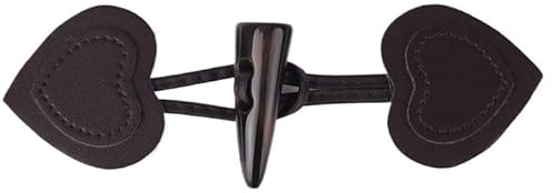Knöpfchen, 16 cm, 3 Paar weiße Herz-Knebelverschlussknöpfe aus Leder, for Aufnähen, Knebelverschluss for Mantel, Strickjacke, Jacke(Coffee) von MYXJX