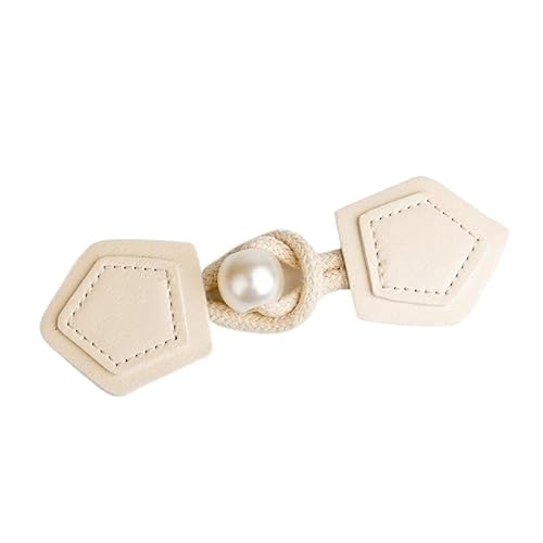 Knöpfchen, 3 Paar Perlen Leder Knebelverschluss Knöpfe Leder Knebelknopf for Aufnähen Knebelverschluss for Mantel Strickjacken Jacke(White) von MYXJX