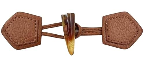 Knöpfchen, 3 Paar Schwarz Braun Harz Ox Horn Leder Schnalle Windjacke Mantel Knopf Knopf Kleidung Zubehör(Brown) von MYXJX