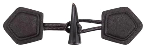 Knöpfchen, 3 Paar Schwarz Braun Harz Ox Horn Leder Schnalle Windjacke Mantel Knopf Knopf Kleidung Zubehör(Dark Brown) von MYXJX