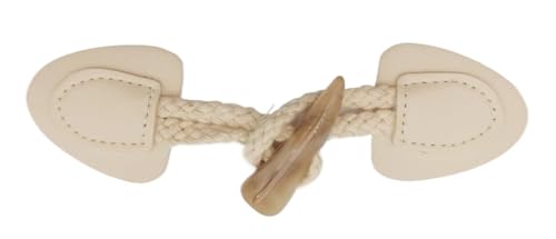 Knöpfchen, 5 Paar 16 cm Leder-Horn-Knebelverschlussknöpfe for Leder-Knebelknopf for Aufnähen von Knebelverschluss for Mantel, Strickjacke, Jacke(Beige) von MYXJX