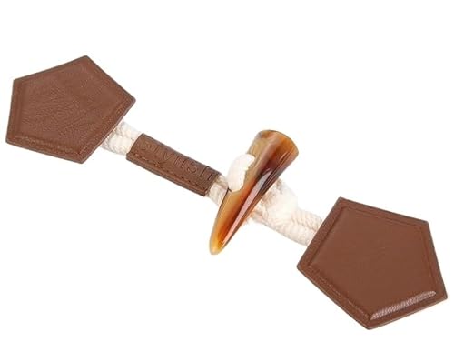 Knöpfchen, 6 20 cm große Knebelverschlussknöpfe aus Kunstharz-PU-Leder, Knebelknopf for Aufnähen, Knebelverschluss for Mantel, Strickjacken, Jacken, Kleidung(Brown) von MYXJX