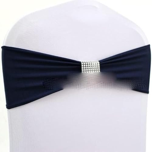 MYXJX Stuhl Schärpen, Stuhlschärpen, 10 Stück, elastische Stuhlschärpen aus Spandex, Schleifen mit Diamantschnalle, Hotel-Party-Event-Dekoration, Stretch-Hochzeitsstuhlschärpen-Krawatte(Blu) von MYXJX