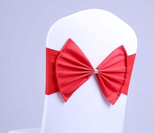MYXJX Stuhl Schärpen, Stuhlschärpen, 100 Stück, Spandex-Stuhlschärpen for Hochzeiten, Stretch-Stuhl-Schärpen, große Fliegen for Bankett-Dekoration, Event-Party, 05(Red) von MYXJX