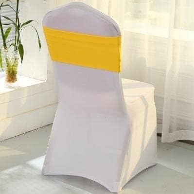 MYXJX Stuhl Schärpen, Stuhlschärpen, 50 Stück/Set Spandex-Bänder, dekorative Stuhlschärpen, Zubehör, Bankett-Sitzdekoration, Schärpen for Partys und Hochzeiten(Fresh Yellow) von MYXJX