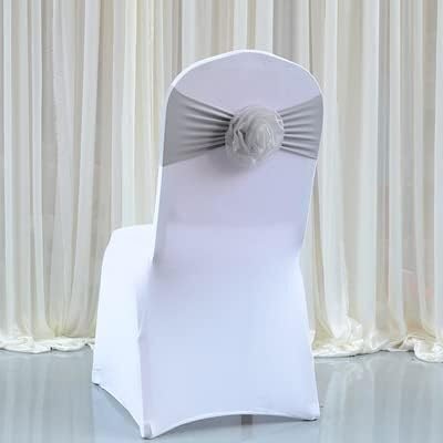 MYXJX Stuhl Schärpen, Stuhlschärpen, Blumenball-Stuhlschärpe aus Spandex for Stuhlhussen, Hochzeitsveranstaltungen, Partys, Hoteldekoration, 50 Stück(Gray) von MYXJX