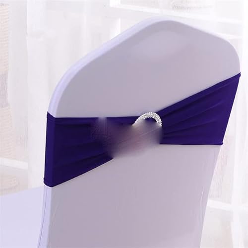 MYXJX Stuhl Schärpen, Stuhlschärpen, Stuhlband Spandex Schärpe Krawattenschleife Mit Schnalle for Stuhlhussen Event Party Event Hotel Dekoration, 50 Stück(Navy Blue) von MYXJX