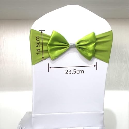 MYXJX Stuhl Schärpen, Stuhlschärpen, Stuhlband Spandex-Schärpe mit Satinschleife for Stuhlhussen, Veranstaltungen, Hochzeitsfeiern, Weihnachtsdekoration, 50 Stück(Green) von MYXJX