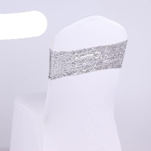 MYXJX Stuhl Schärpen, Stuhlschärpen, einseitige Pailletten-Stuhlschärpen for Hochzeitsdekorationen zu Hause und Bankette, glitzernde Stuhlschärpen, elastische Spandex-Bänder, 50 Stück MYXJX Stuhl Schärpen, Stuhlschärpen, einseitige Pailletten-Stuhlschärpen for Hochzeitsdekorationen zu Hause und Bankette, glitzernde Stuhlschärpen, elastische Spandex-Bänder, 50 Stück von MYXJX