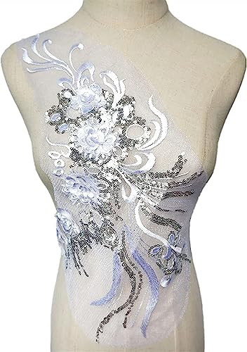 MYXJX applizieren, 3D-Blumen, Pailletten, Quaste, bestickte Applikationen, Netz-Spitzenbesatz, Kragen, Aufnäher for Hochzeitsdekoration, Kleid, DIY MYXJX applizieren, 3D-Blumen, Pailletten, Quaste, bestickte Applikationen, Netz-Spitzenbesatz, Kragen, Aufnäher for Hochzeitsdekoration, Kleid, DIY von MYXJX