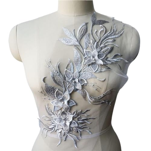 MYXJX applizieren, 3D-Blumen-Quasten-Spitze-Stoff-Kleid-Applikationen, Borten, bestickter Kragen, Netz-Nähflicken for Hochzeitsdekoration, Kleid, DIY MYXJX applizieren, 3D-Blumen-Quasten-Spitze-Stoff-Kleid-Applikationen, Borten, bestickter Kragen, Netz-Nähflicken for Hochzeitsdekoration, Kleid, DIY von MYXJX