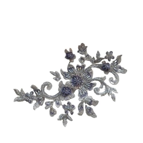 MYXJX applizieren, DIY handgemachte Perlenapplikation Blumenaufnäher Hochzeitszubehör Spitze(Blue) von MYXJX