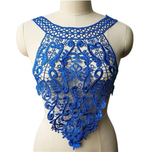 MYXJX applizieren, Floraler Stoffkragen, Bestickt, Hochzeitskleid-Applikationen, Bohemian-Stil, Aufnäher for Kleid, DIY-Dekoration(Blu) von MYXJX
