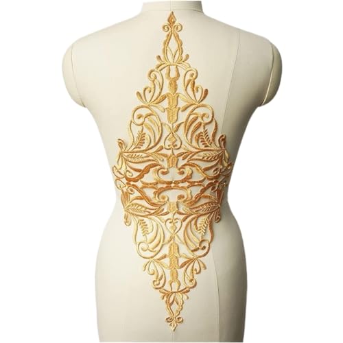 MYXJX applizieren, Großer silberner Barock-Stoff-Applikationen, hohles Gitter, edler bestickter Kleiderkragen, for Aufbügeln, for Hochzeit, Kleidung, Kleid, DIY MYXJX applizieren, Großer silberner Barock-Stoff-Applikationen, hohles Gitter, edler bestickter Kleiderkragen, for Aufbügeln, for Hochzeit, Kleidung, Kleid, DIY von MYXJX