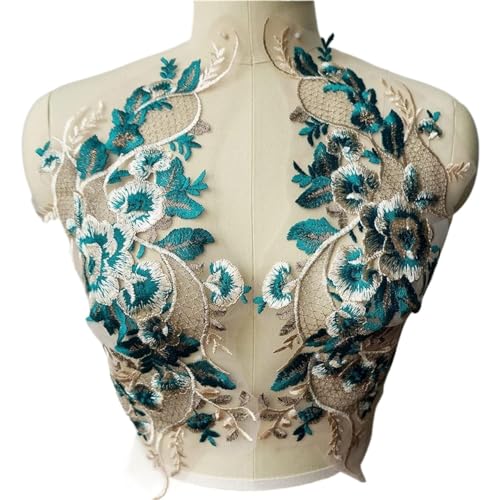 MYXJX applizieren, Grüner Spitzenstoff, bestickte Blumen-Kleid-Applikationen, Borten, klassischer Kragen, Netz-Nähflicken for Hochzeitsdekoration, Kleid, DIY MYXJX applizieren, Grüner Spitzenstoff, bestickte Blumen-Kleid-Applikationen, Borten, klassischer Kragen, Netz-Nähflicken for Hochzeitsdekoration, Kleid, DIY von MYXJX