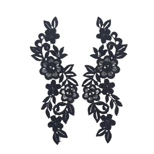 MYXJX applizieren, Hochzeitskleid-Applikation, Spitzenstoff, Stickerei, Spitze, Ausschnitt, Nähte, Kleid, DIY-Dekoration(Black) von MYXJX