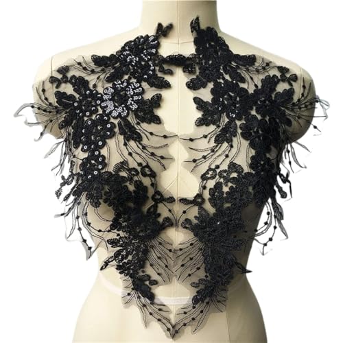 MYXJX applizieren, Pailletten-Blumen-Quasten-Hochzeitskleid-Applikationen, Spitzenstoff, bestickte Borten, Kragen, Netz-Nähflicken for Kleid, DIY-Dekoration MYXJX applizieren, Pailletten-Blumen-Quasten-Hochzeitskleid-Applikationen, Spitzenstoff, bestickte Borten, Kragen, Netz-Nähflicken for Kleid, DIY-Dekoration von MYXJX