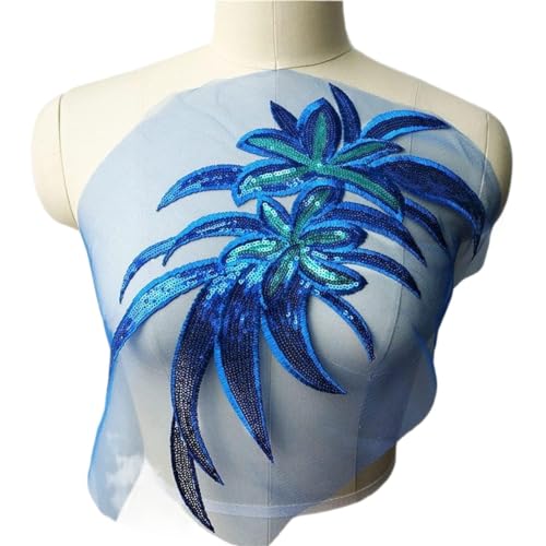 MYXJX applizieren, Pailletten-Blumenblätter-Spitzenstoff, Bestickt, Hochzeitskleid-Applikationen, Kragen, Netzstoff, for Aufnähen, for die DIY-Dekoration von Kleidern MYXJX applizieren, Pailletten-Blumenblätter-Spitzenstoff, Bestickt, Hochzeitskleid-Applikationen, Kragen, Netzstoff, for Aufnähen, for die DIY-Dekoration von Kleidern von MYXJX