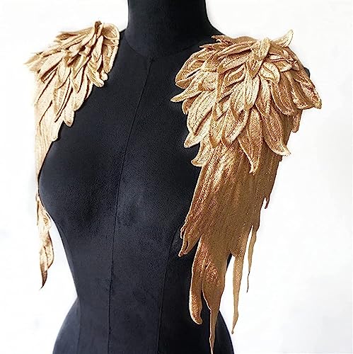 MYXJX applizieren, Stickerei-Engelsflügel-Applikation, Nähen, Blumenkragen, Aufnäher for Hochzeit, Party, Kleid, Brautkleid, Kleidung, DIY-Handwerk(Red) von MYXJX