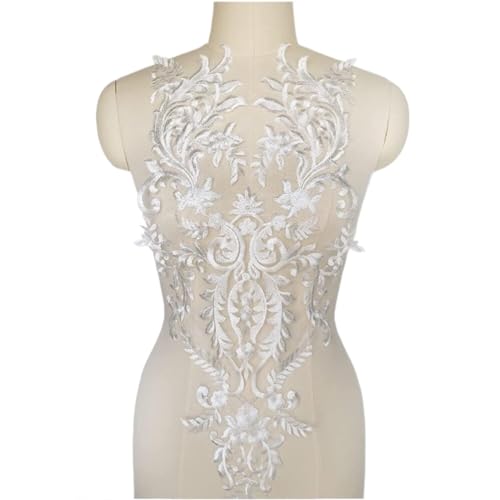 MYXJX applizieren, Weiße bestickte Spitzenapplikation, Blumenstoff, Spitzenbesatz, Nähen, Netzkragen, Aufnäher for Hochzeitskleid, Kleid, Braut, DIY-Kleidung, Basteln MYXJX applizieren, Weiße bestickte Spitzenapplikation, Blumenstoff, Spitzenbesatz, Nähen, Netzkragen, Aufnäher for Hochzeitskleid, Kleid, Braut, DIY-Kleidung, Basteln von MYXJX