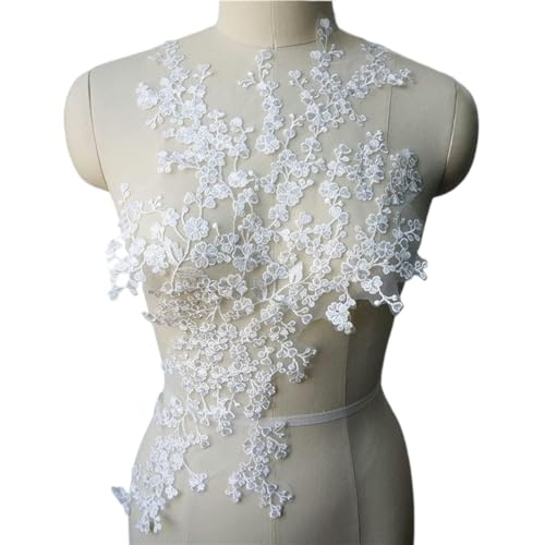MYXJX applizieren, Weißer Mini-Blume-Zweig-Spitzenstoff, bestickte Kleid-Applikationen, Borten, Kragen, Netz, for Aufnähen, for Hochzeitskleid-DIY MYXJX applizieren, Weißer Mini-Blume-Zweig-Spitzenstoff, bestickte Kleid-Applikationen, Borten, Kragen, Netz, for Aufnähen, for Hochzeitskleid-DIY von MYXJX