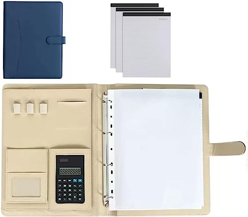 Portfoliomappe a4, A4-Notizbuch-Organizer for Vorstellungsgespräche, Lebensläufe und Konferenzen.(Blue) von MYXJX