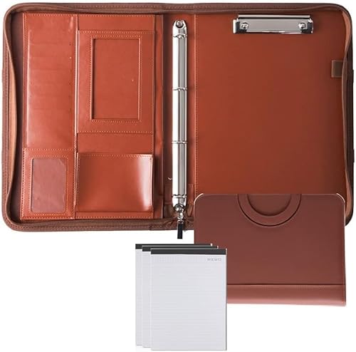 Portfoliomappe a4, A4-Notizbuch-Organizer for Vorstellungsgespräche, Lebensläufe und Konferenzen.(Bruin) von MYXJX