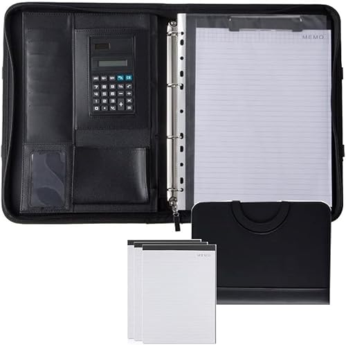 Portfoliomappe a4, A4-Notizbuch-Organizer for Vorstellungsgespräche, Lebensläufe und Konferenzen.(Svart) von MYXJX