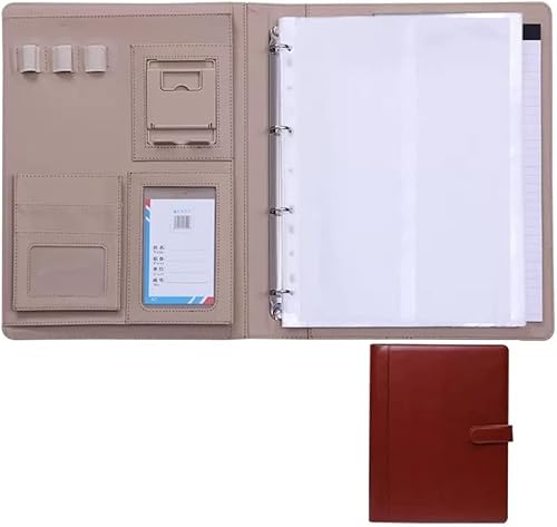 Portfoliomappe a4, Dokumenten-Organizer, A4, Schreibblock, Notizblock for Männer und Frauen(Bruin) von MYXJX