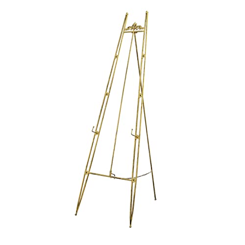 Schildständer, 1,2/1,5 m Studio-Staffelei, verstellbare, klappbare Metallstaffelei mit A-Rahmen, Bodenstaffelei, Ausstellungsstaffelei, Ständer for Bilder/Poster/Hochzeitsschilder, Gold(120cm) von MYXJX
