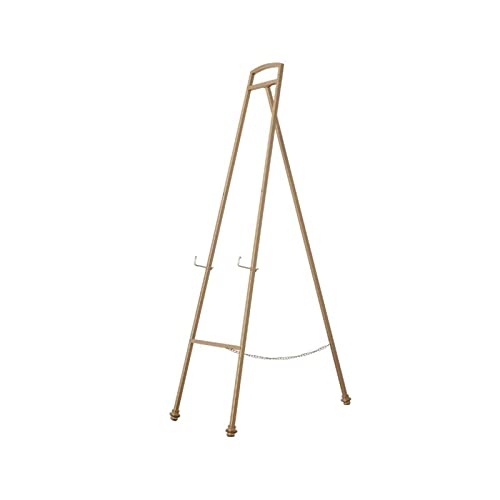 Schildständer, Kunststaffeleiständer for Malen, goldene Metall-Präsentationsstaffelei, tragbare, klappbare Staffeleien, A-Rahmen, Bodenstaffelei for Hochzeitsschilder, Poster, Höhe: 145 cm von MYXJX