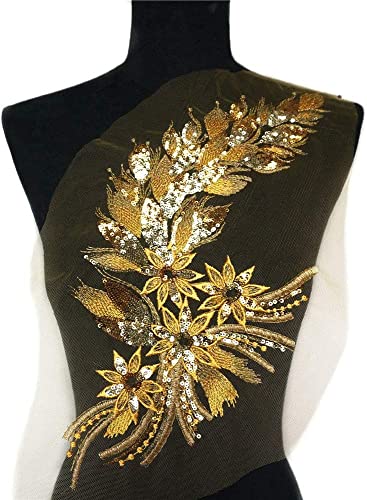 applizieren, Applikation Netzbesatz Nähen Stoff Kragen Patch Motiv Hochzeitskleid Braut DIY Handwerk(OneColor) von MYXJX