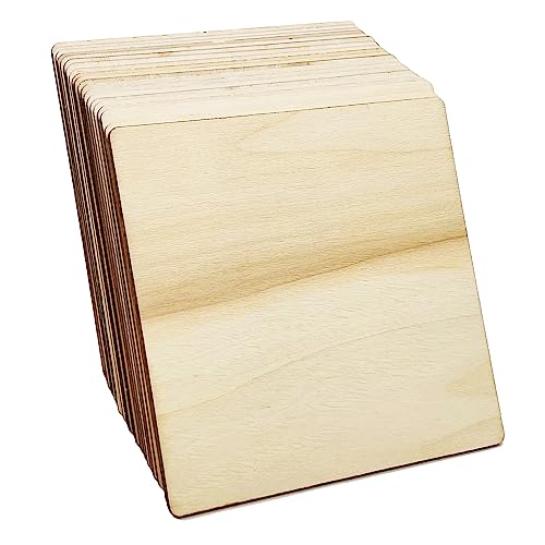 20 Stück unlackierte Holzstücke, 12,7 x 12,7 cm, blanko, natürliche Scheiben, Holz, quadratisch für DIY, Handwerk, Malerei, Scrabble-Fliesen, Untersetzer, Dekoration 20 Stück unlackierte Holzstücke, 12,7 x 12,7 cm, blanko, natürliche Scheiben, Holz, quadratisch für DIY, Handwerk, Malerei, Scrabble-Fliesen, Untersetzer, Dekoration von MYYZMY