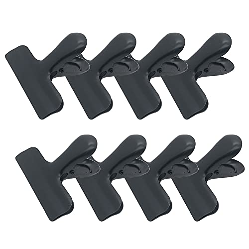 Clips für Chips, 8 Stück, 7,6 cm breit, Edelstahl, robust, ideal für Lebensmitteltüten, vielseitig einsetzbar für Küche, Zuhause oder Büro, Schwarz von MYYZMY