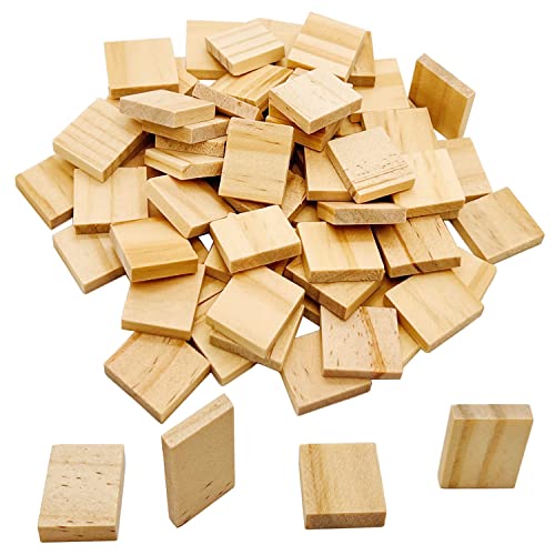 MYYZMY 400 Stück Holz-Buchstabenfliesen, 2,2 x 1,8 cm, unlackiert, blanko, Holzquadrate für Bastelarbeiten, Dekoration, Lasergravur, Schnitzen von MYYZMY
