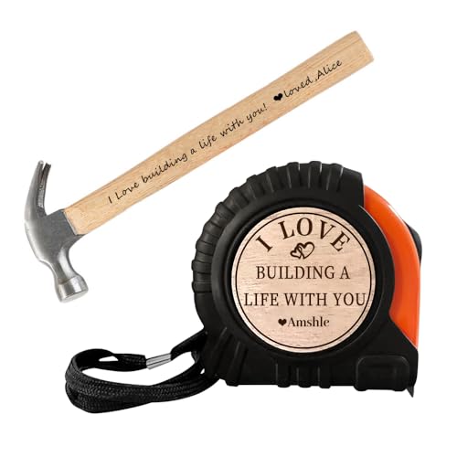 Personalisiertes Maßband-Hammer-Set für Papa, niemand misst bis zu Ihnen, individuelles Holz-Vater-Maßband, individuelle Maßbänder für den Vatertag, Geschenke für Opa, Papa-Geschenk von MYZQIFF