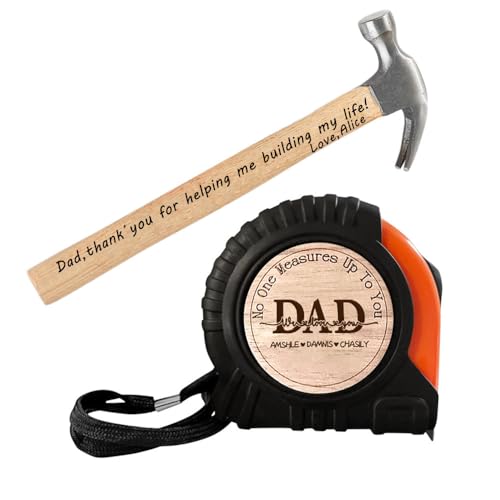 Personalisiertes Maßband-Hammer-Set zum Valentinstag mit Namen, individuelles Maßband „I LOVE Building A Life with you“ für Ihren Freund, Geschenk zum Valentinstag, Hochzeitstag, Maßband von MYZQIFF