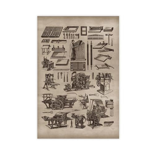MZDER Vintage-Druckpresse, Kunstposter, Leinwand, Poster, Schlafzimmer, Dekoration, Landschaftsdekoration, Geschenk, 30 x 45 cm MZDER Vintage-Druckpresse, Kunstposter, Leinwand, Poster, Schlafzimmer, Dekoration, Landschaftsdekoration, Geschenk, 30 x 45 cm von MZDER