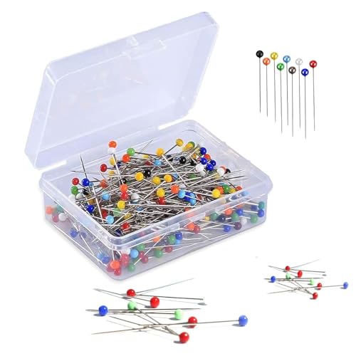 300 Stück Nähnadeln, mehrfarbige Glaskopfnadeln, Schneidernadeln, 32 mm lange dicke Quiltnadeln, Glaskugelnadeln, Kleiderherstellung, Stoffnadeln mit Aufbewahrungsbox zum Schneidern, Nähen, Basteln 300 Stück Nähnadeln, mehrfarbige Glaskopfnadeln, Schneidernadeln, 32 mm lange dicke Quiltnadeln, Glaskugelnadeln, Kleiderherstellung, Stoffnadeln mit Aufbewahrungsbox zum Schneidern, Nähen, Basteln von MZOYOURO