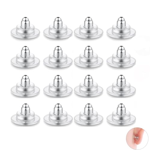 Ohrstecker Verschluss Rohlinge Ohrring Silikon Stopper Klar, Ohrringstecker Ohrringverschlüsse (60 Stück) von MZOYOURO