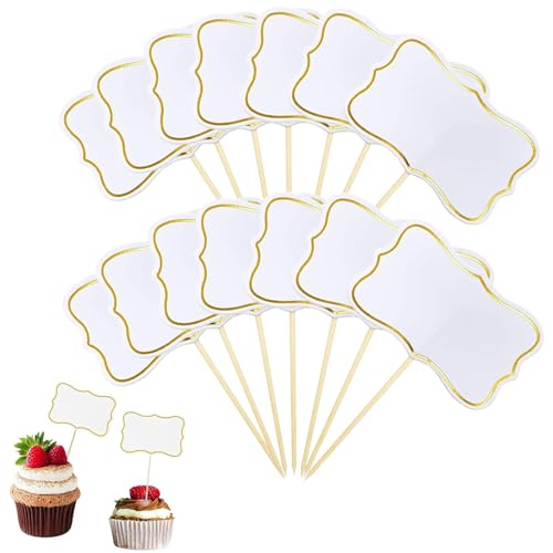 80 Stück Lebensmittel-Etiketten für Buffet, Party-Fahnen, Mini-Kreidetafel-Schilder für Buffets zum Beschriften von Blanko-Buffet-Etiketten für Cupcake-Topper, Party-Dekorationen von MZOYOURO