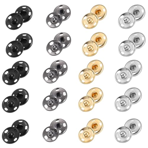 Annähen Druckknöpfe aus Metall, 20 Sätze 21mm Snaps, Druckknopf Nähen, für Kleidern, Blusen, Handwerk, DIY, Handtasche für Männer, Frauen, Familie, Schwarz Gold Silber Rotguss Annähen Druckknöpfe aus Metall, 20 Sätze 21mm Snaps, Druckknopf Nähen, für Kleidern, Blusen, Handwerk, DIY, Handtasche für Männer, Frauen, Familie, Schwarz Gold Silber Rotguss von MZOYOURO