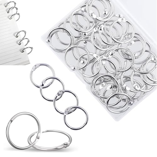 Buchringe, Binder Ringe, Metall Buchbinderinge Loseblatt Verbinder für Loseblatt Scrapbook Album Buch Binden DIY, 120 Stück 20mm (Silber) von MZOYOURO