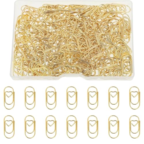 Büroklammern Herz Gold 150 Stück Büroklammern Set, für Aktenklammer, Büro, Klassenzimmer von MZOYOURO